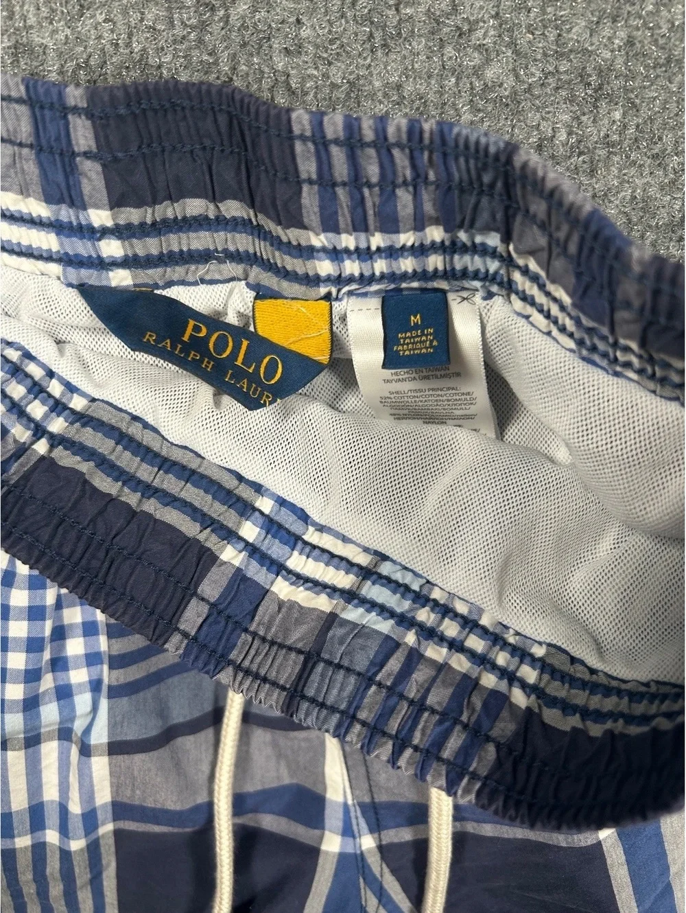Polo Ralph Lauren Men's Blue Plaid Swim Shorts Size M